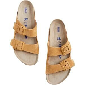 Birkenstock Arizona Suede Leather Soft Footbed Unisex Sandals Men US 7 EU 40